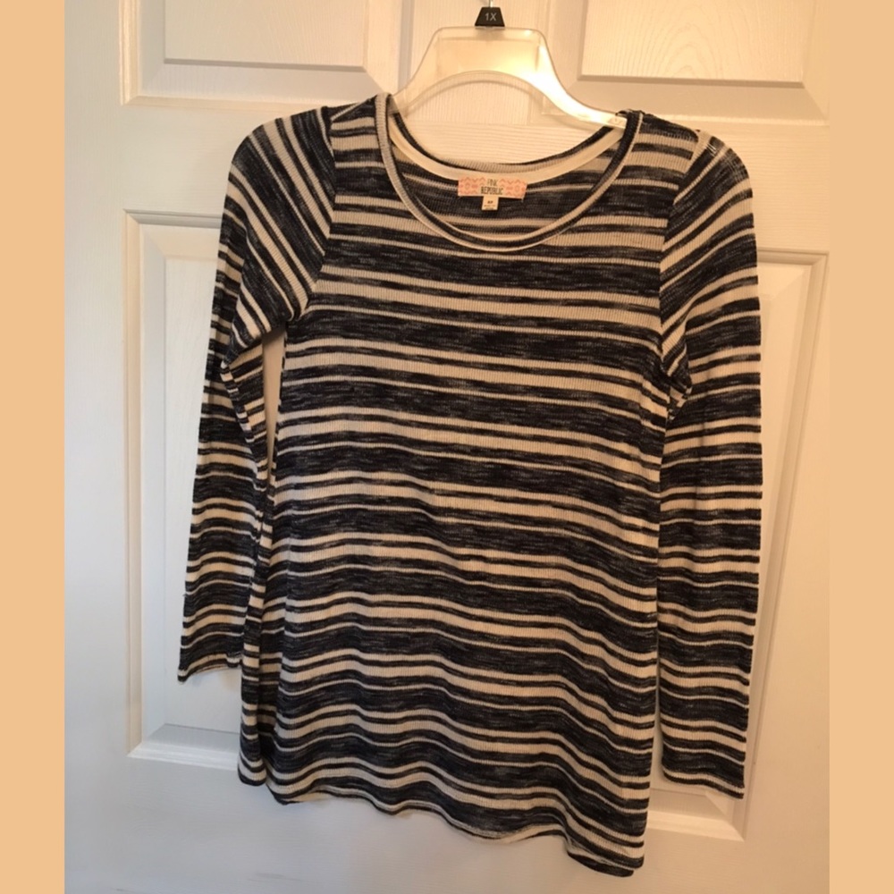 Pink Republic Blu/Wht Striped Sweater - Picture 5 of 11